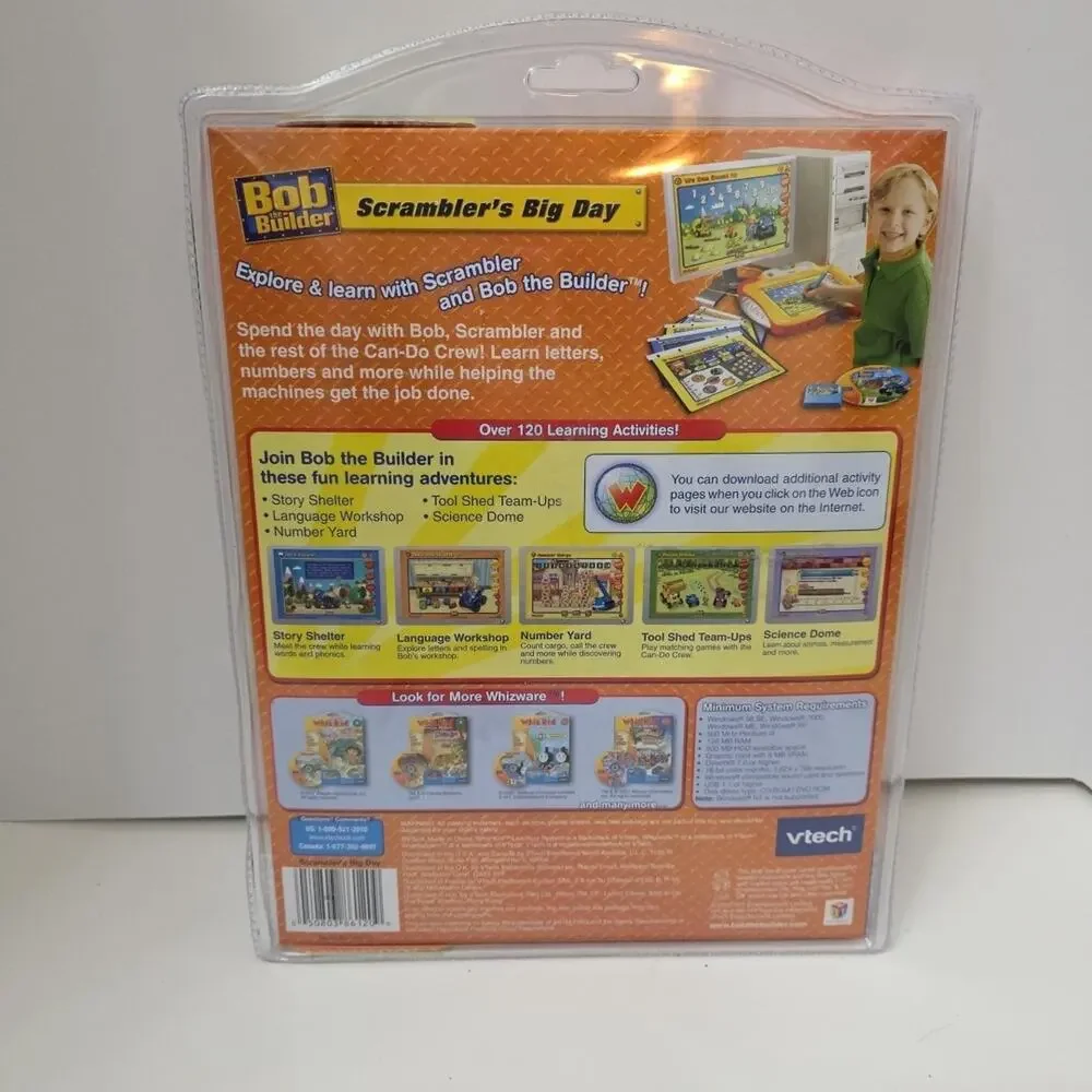 VTech Whiz Kid Bob the Builder Scrambler's Big Day Pre K Learning Cartridge
